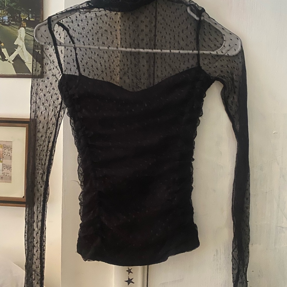 Mudd Black Sheer Women's Top